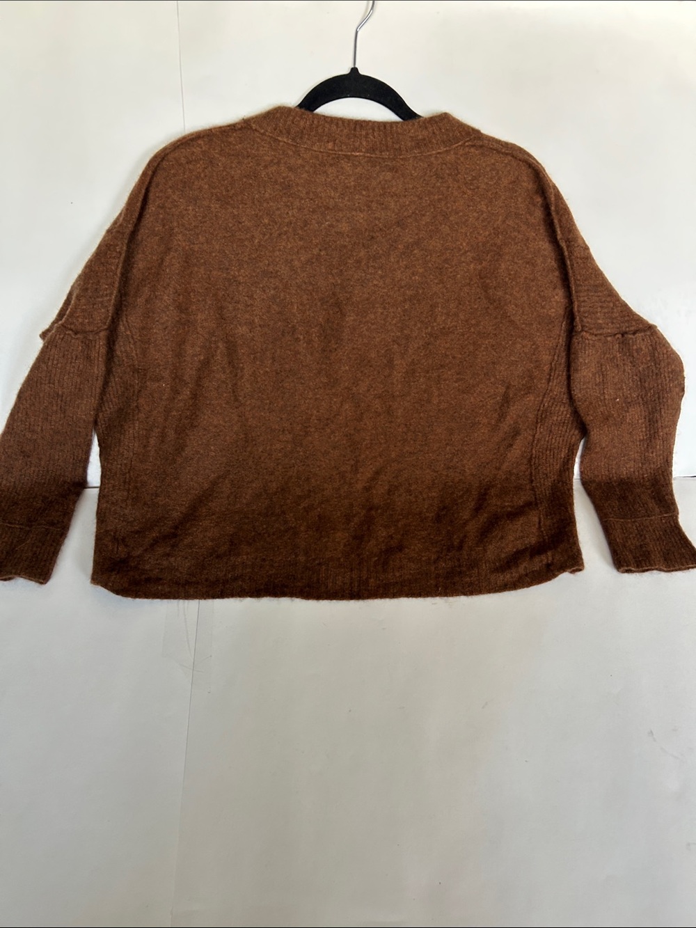 Free People Men's V-Neck Sweater in Warm Brown - Picture 5 of 5